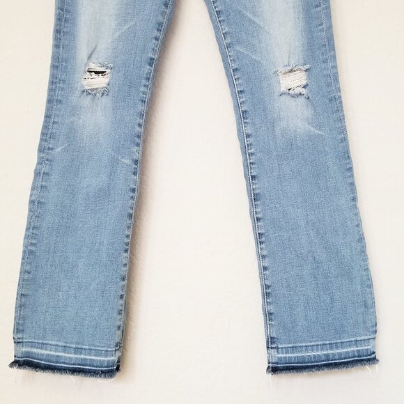 AG Adriano Goldschmied Jodi Crop High Rise Slim Flared Jeans 26 Distressed $245 - Picture 15 of 16